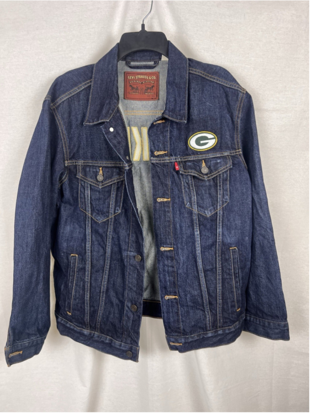 Levi Strauss & Co. Green Bay Packers NFL Blue Denim Jacket Size XL Licensed